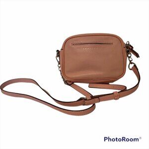 SANCTUARY BAG CROSSBODY PINK LEATHER LONG STRAP SILVER HARDWARE LAST WORD